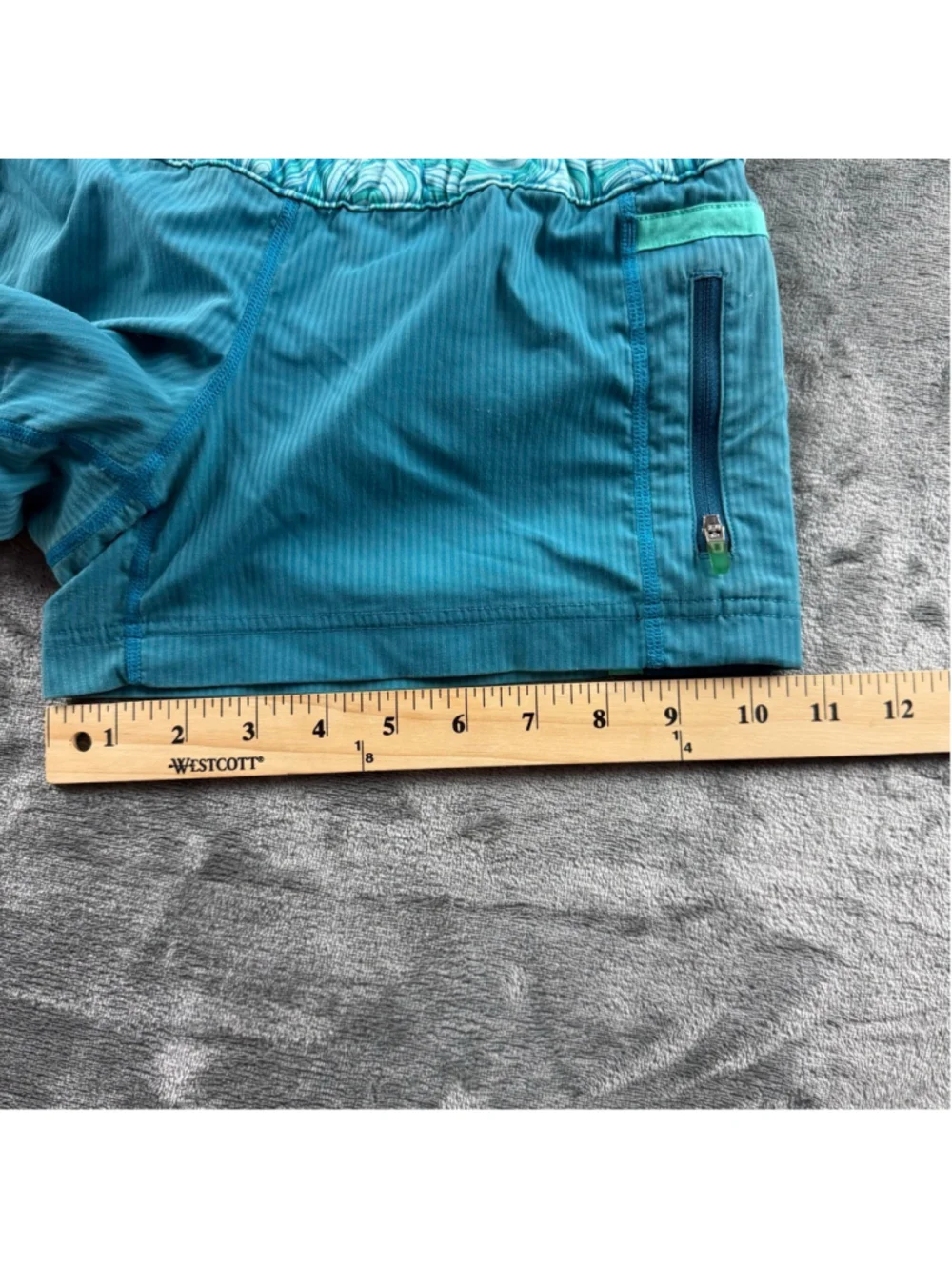 Lululemon Shorts Women’s 2 Lightweight Lined Zip Pocket Running Athleisure Teal - Picture 6 of 10